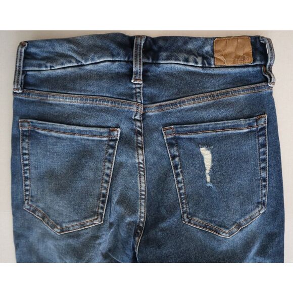 Aéropostale Women Sz 8R Blue Distressed Super High Rise Curvy Denim Jeggings - Picture 7 of 9